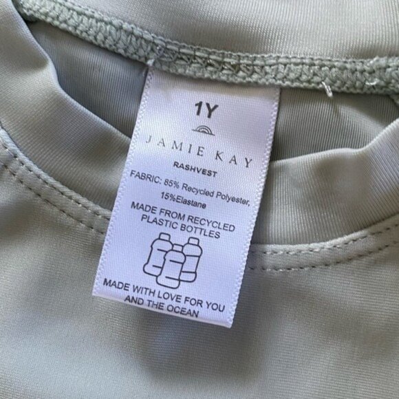 Jamie Kay Rashguard Rashvest Light Gray Neutral Shirt Size Baby Toddler 1Y - Picture 2 of 3